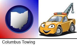 Columbus, Ohio - a yellow tow truck