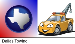 Dallas, Texas - a yellow tow truck