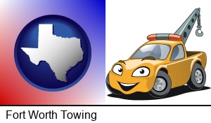 Fort Worth, Texas - a yellow tow truck